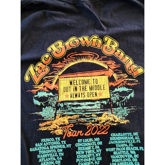 Zac Brown Band "Out In The Middle" Tour 2022 T-Shirt Large - Picture 9 of 10